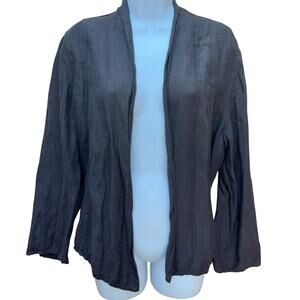 Eileen Fisher Cardigan Women's Size XL Brown Open Front System Linen Blend